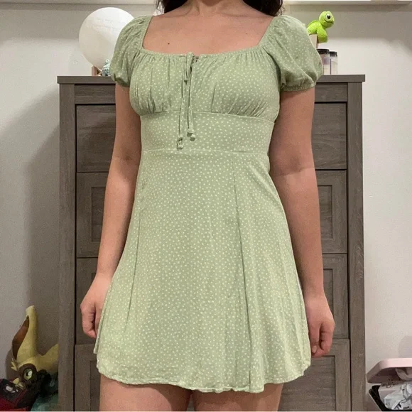 La Hearts | Dresses | Pacsunla Hearts Green Mini Dress | Poshmark